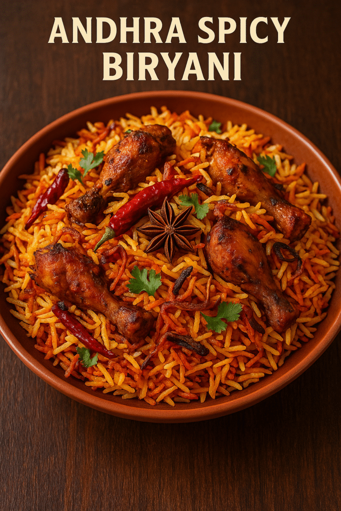 Fiery Andhra biryani
